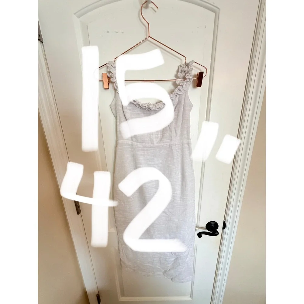 Petal‎ + Pup Dress Womens 4 White Off Shoulder Ruffle Midi Cotton ABG03 03629 - Picture 9 of 9